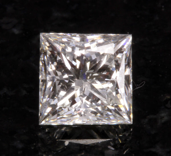 Fine cut princess diamond graded by the Gemological Institute of America