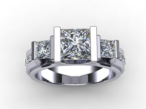 Custom Designed Princess Cut Engagement Ring Designed By Christopher Michael