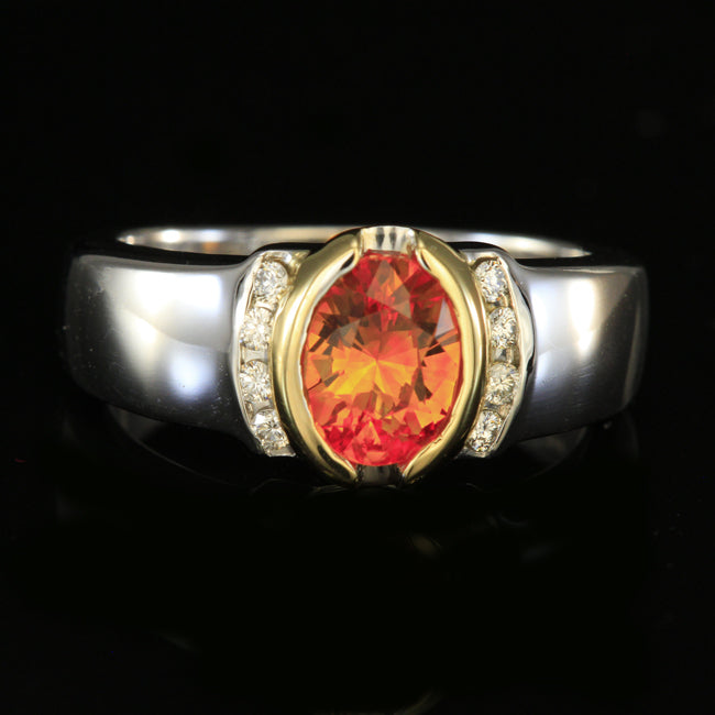 Orange Sapphire Ring In 14/18 karat Gold