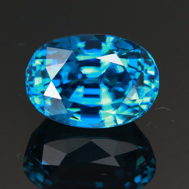 Blue Zircon with Extreme Deep Color 13.18 Carats