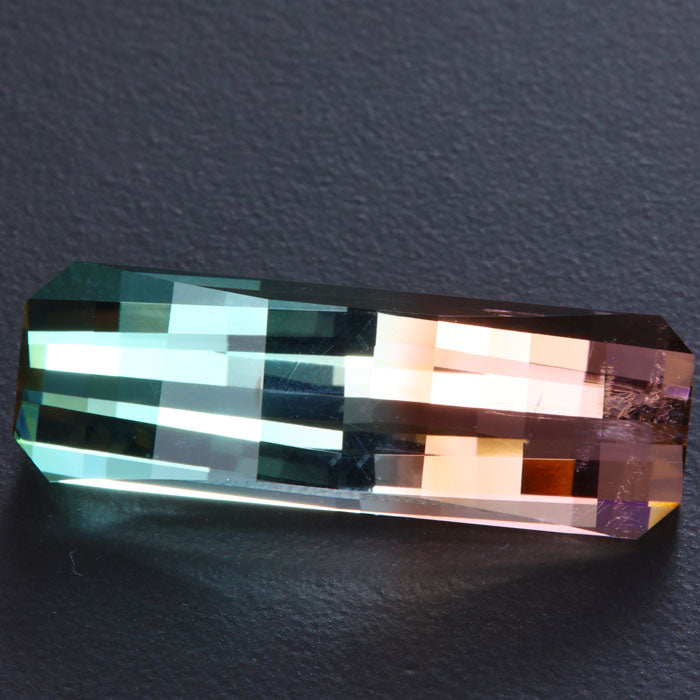 Bi-Color Opposed Bar Emerald Cut  Tourmaline Gemstone 20.16 Carats