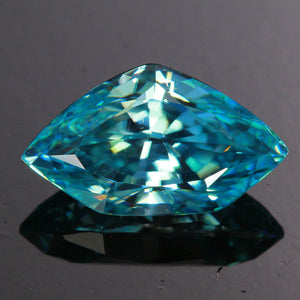 Blue/Green Shield Cut Zircon Gemstone 4.57 Carats