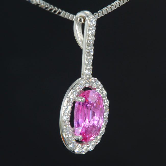 Hot Pink Sapphire Pendant 1.51 Carats