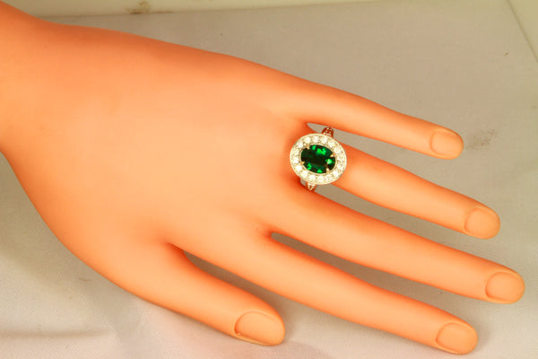 14K White Gold Emerald Ring by Christopher Michael