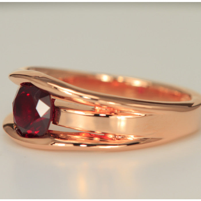 Chrome Pyrope Garnet Ring in Rose Gold