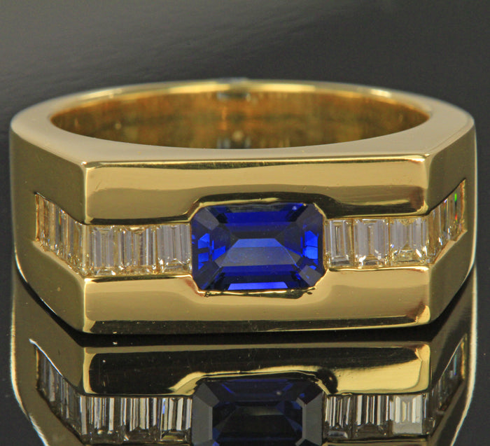 Gents Sapphire & Diamond Ring