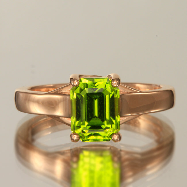 Peridot Ring in Rose Gold