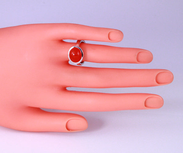 Ladies' Sterling Carnelian Ring Designed by Christopher Michael