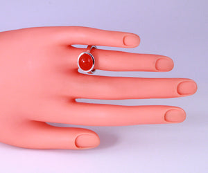 Ladies' Sterling Carnelian Ring Designed by Christopher Michael