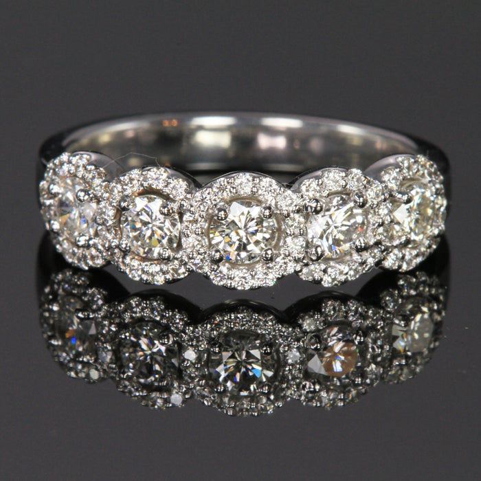 14K White Gold Diamond Ring .92 Carats