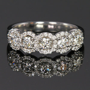 14K White Gold Diamond Ring .92 Carats
