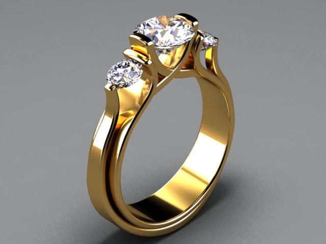 Diamond Three Stone Ring 1.50 Carats