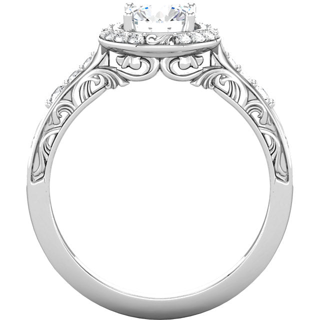 1ct Intricate Halo Diamond Semi-Mount