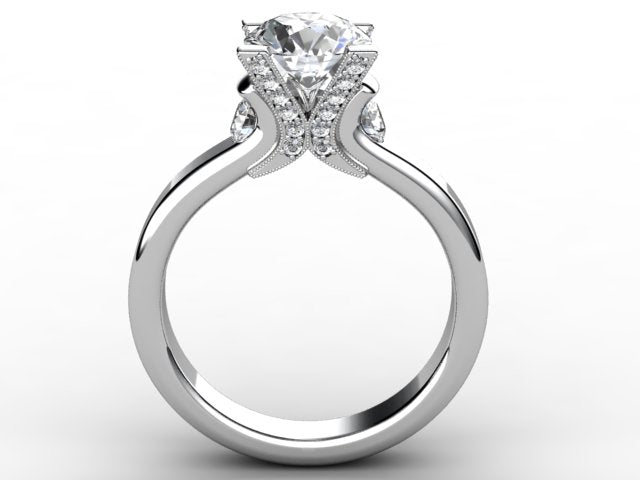Diamond Engagement Ring For Round or Princess Diamond
