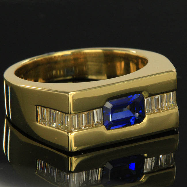 Gents Sapphire &amp; Diamond Ring