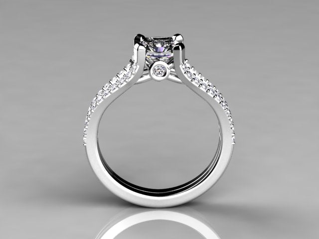 Christopher Michael Split Shank Princess Diamond Engagement Ring