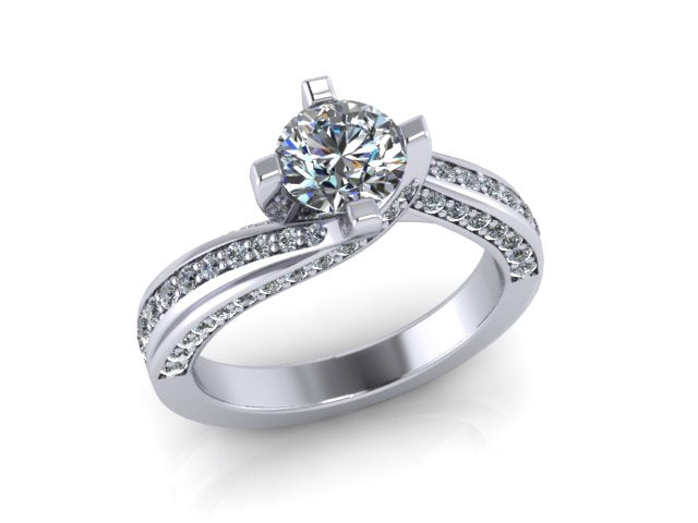 Engagement Ring for Round or Princess Cut by Christopher Michael