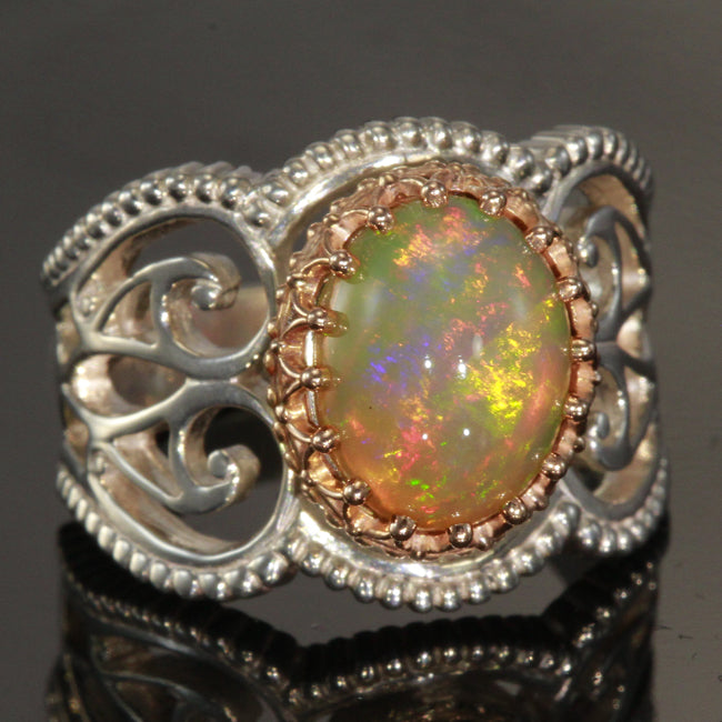 Welo Opal in Sterling and 14kt Rose Gold