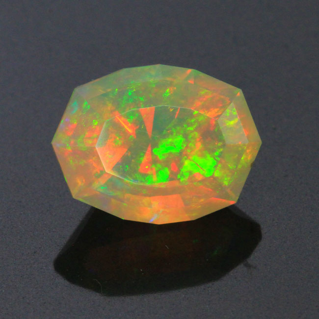 Intense Colors Faceted Oval Welo Opal Gemstone 4.36 Carats