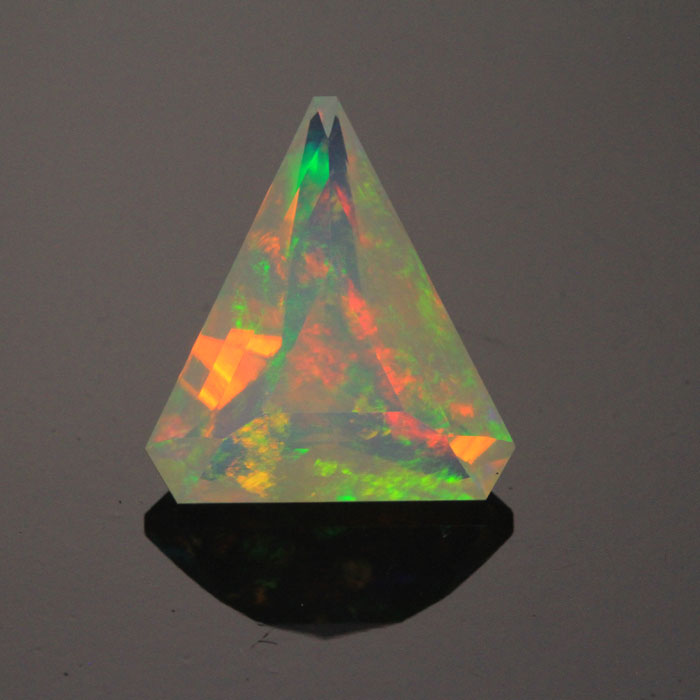 Faceted Triangle Welo Opal Gemstone 4.65 Carats