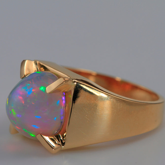 Mens Opal Ring 6.25 Carats in 14kt Yellow Gold