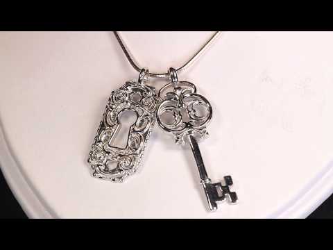 14K White Gold Keyhole Pendant Designed By Christopher Michael