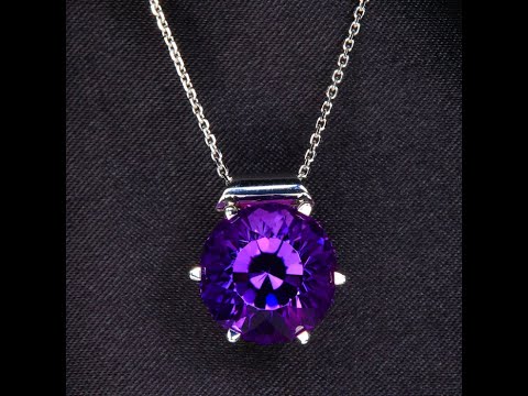 14K White Gold Amethyst Necklace 8.90cts