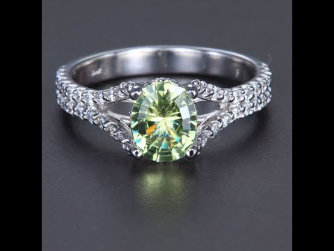 14K White Gold Chrysoberyl and Diamond  Ring 1.39 Carats