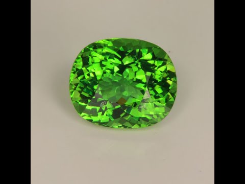 Chrome tourmaline green oval gemstone video