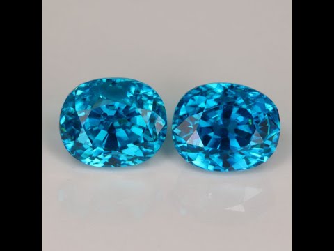 Pair of Oval Blue Zircon Gemstones 9.30cts