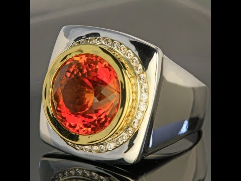 HIDDEN 25 OFF 18K Yellow Gold and Sterling Bold Citrine Ring With Ideal Cut Diamonds