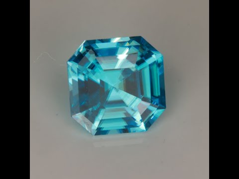 Square Step Square Cut Blue Zircon Gemstone 3.98cts