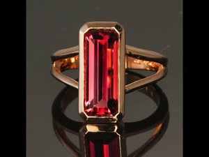 14K Rose Gold Pink Tourmaline Ring designed by Christopher Michael