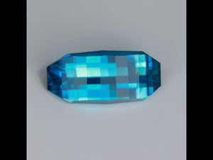 Opposed Bar Cut Blue Zircon Gemstone 5.81cts