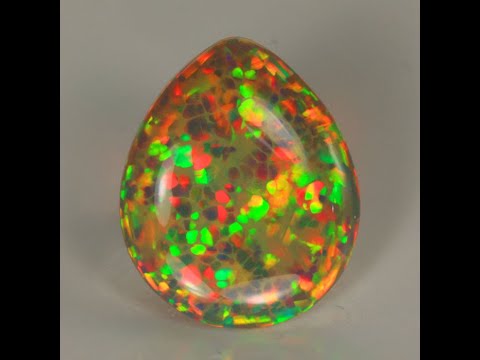Pear Shape Cabochon Semi Black Welo Opal Gemstone 8.15cts