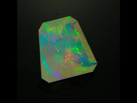 (ON HOLD) Rainbow Color Keystone Faceted Ethiopia Welo Opal Gemstone 11.23 Carats