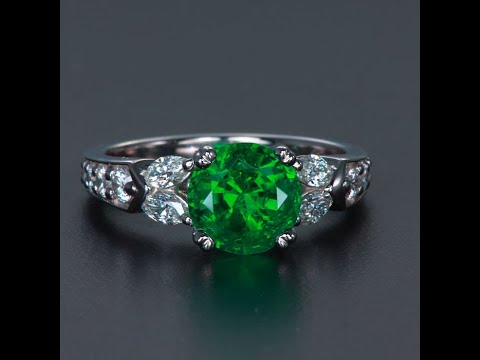 Platinum Emerald and Diamond Ring 1.99 Carats