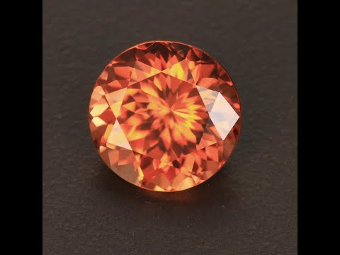 Round Brilliant Cut Imperial Zircon Gemstone 7.68 Carats