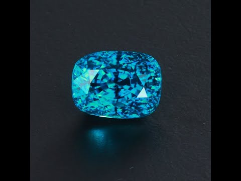 Extremely Brilliant Antique Cushion Blue Zircon 7.22 Carats