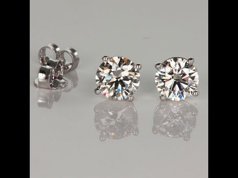 Hold john 14k White Gold Diamond Stud Earrings 1.41cts