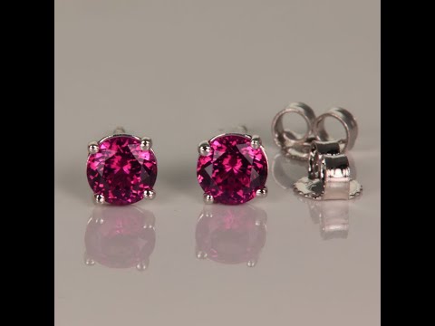 garnet earrings purple round 