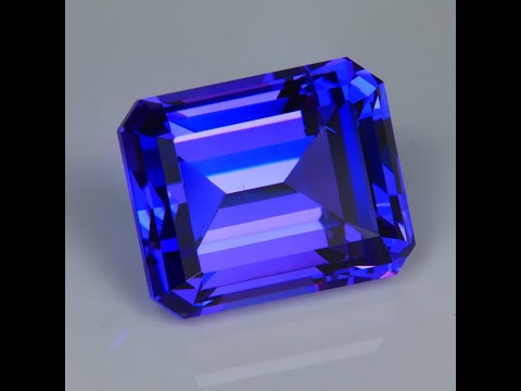 Blue Violet Emerald Cut Tanzanite Gemstone 12.32cts w/ Red Flash