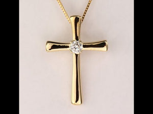 Cross necklace with diamond in the middle Clearance