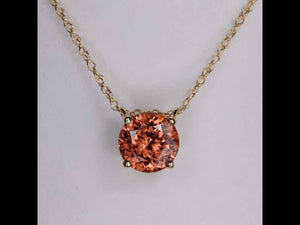 14K Yellow Gold Imperial ZIrcon Necklace 2.78cts