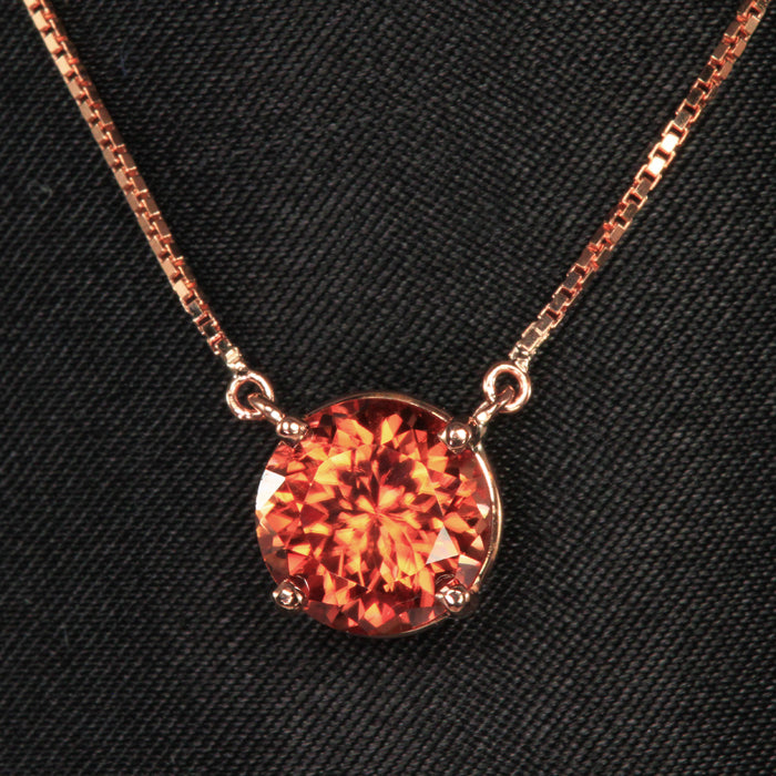 rose gold imperial zircon pendant with chain
