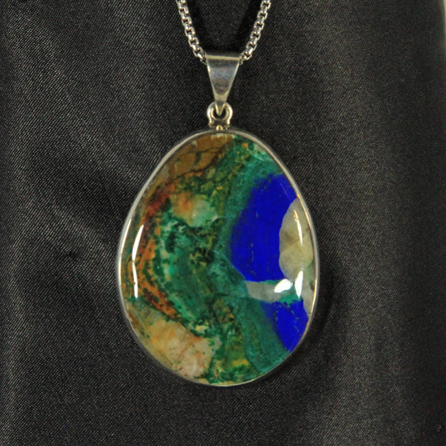 Sterling Silver Malachite/Azurite Pendant