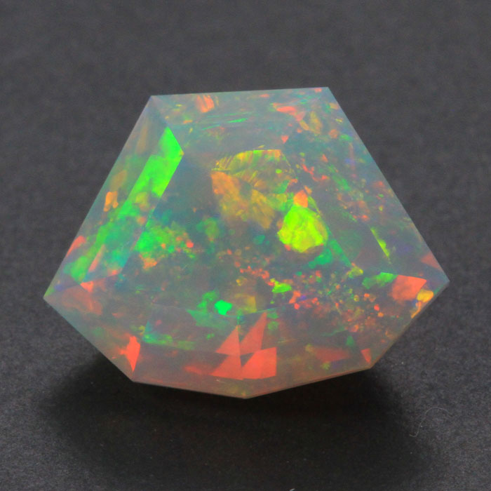 Faceted Shield Welo Opal Gemstone 4.09 Carats