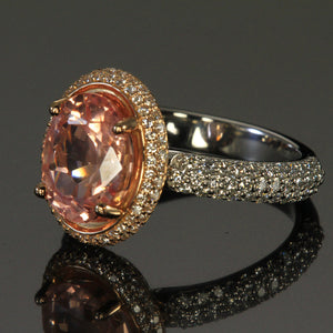 18K Rose Gold Padparadscha Sapphire RIng