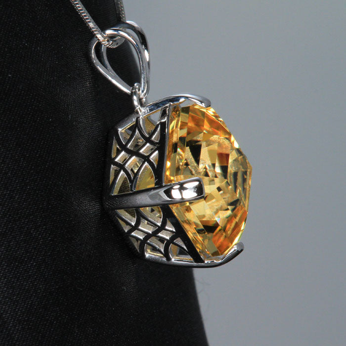 Golden Yellow Square Barion Scapolite Pendant 18.32 Carats