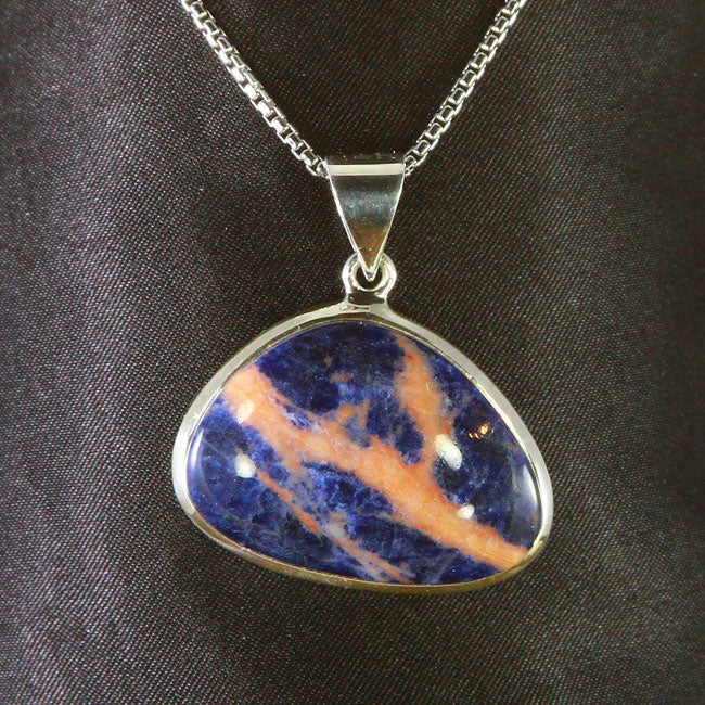 sterling silver sodalite pendant 